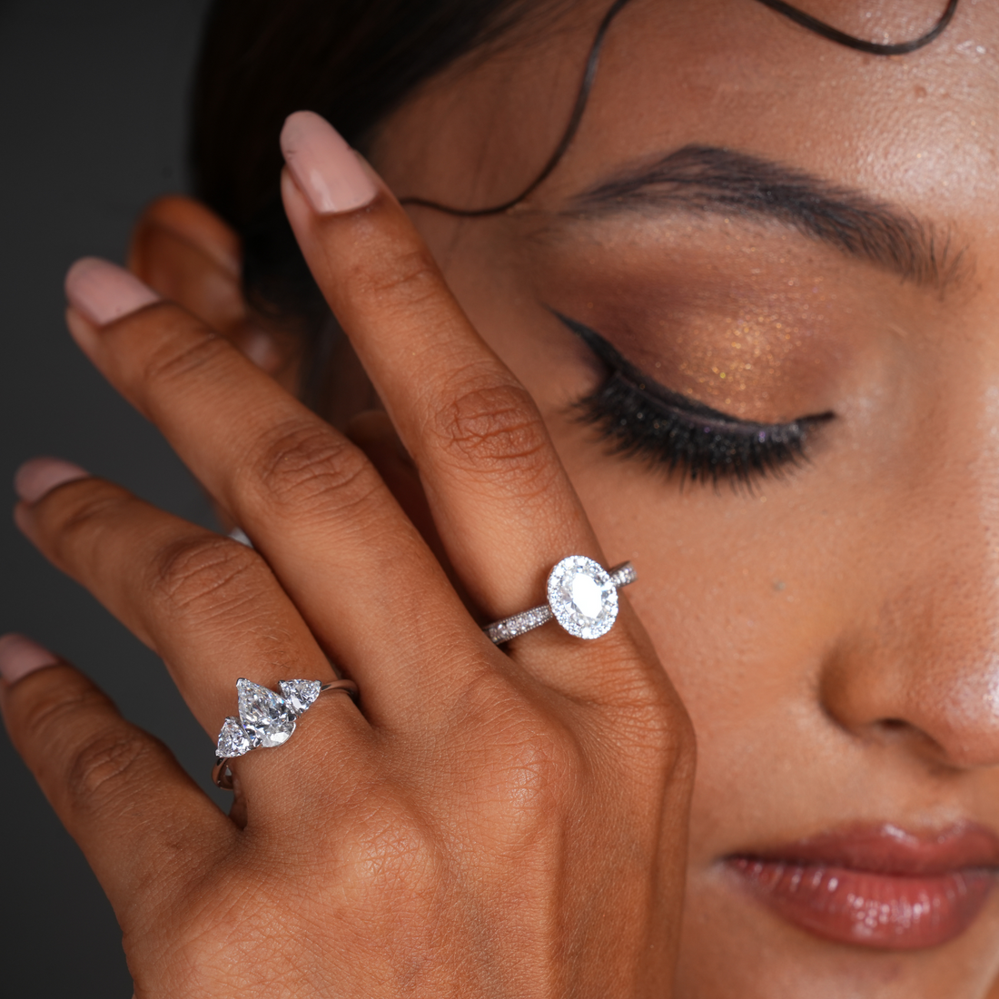 Serene Streak Diamond Engagement Ring