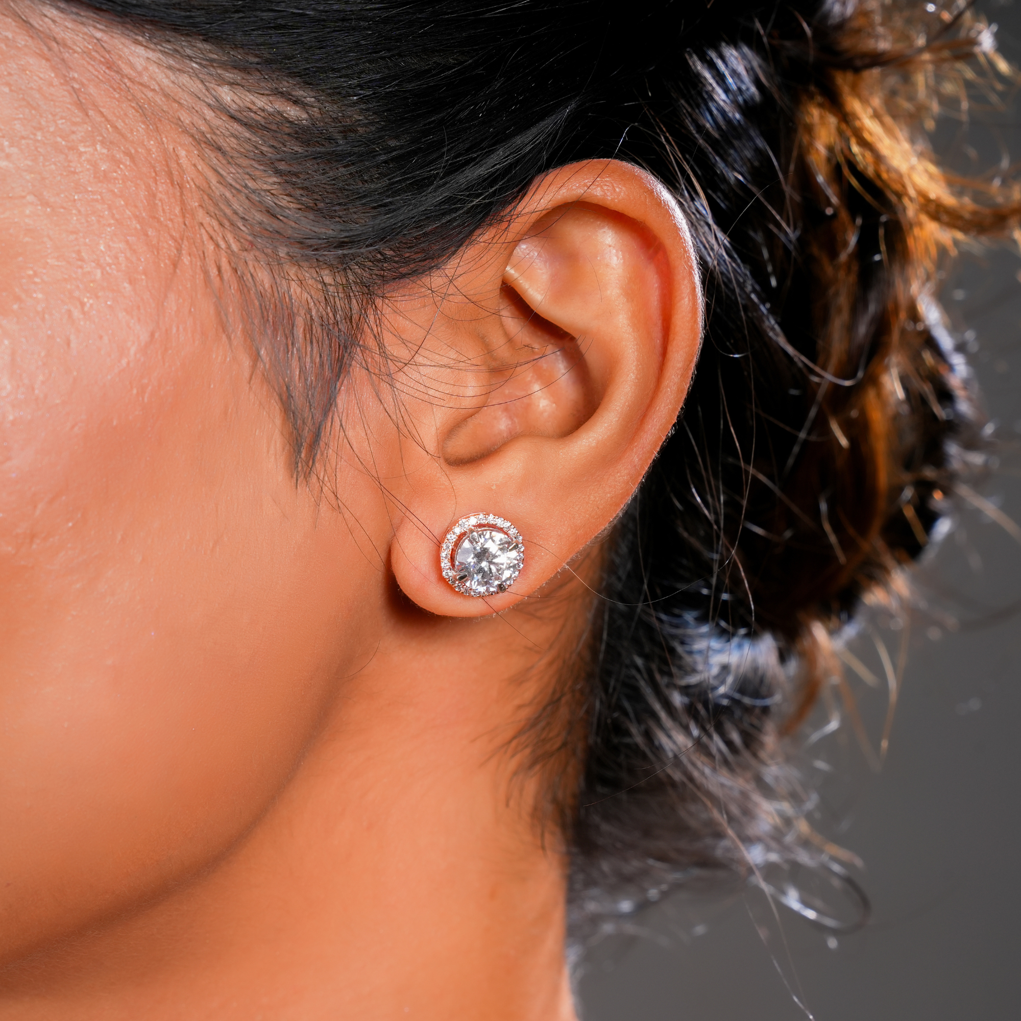 3.25 Carat Ares Noir Halo Diamond Studs