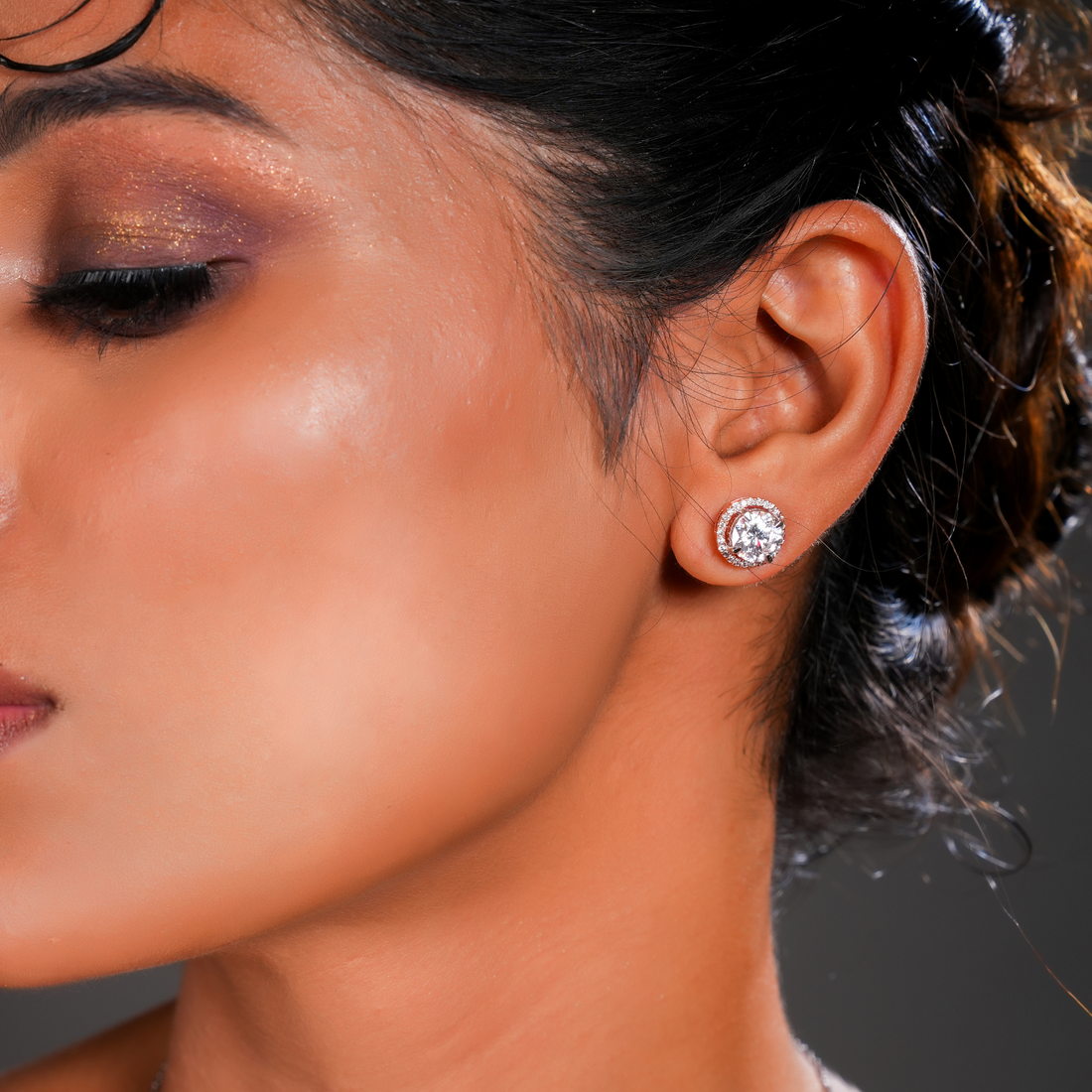 Ares Noir 1.5 Carat Halo Diamond Studs
