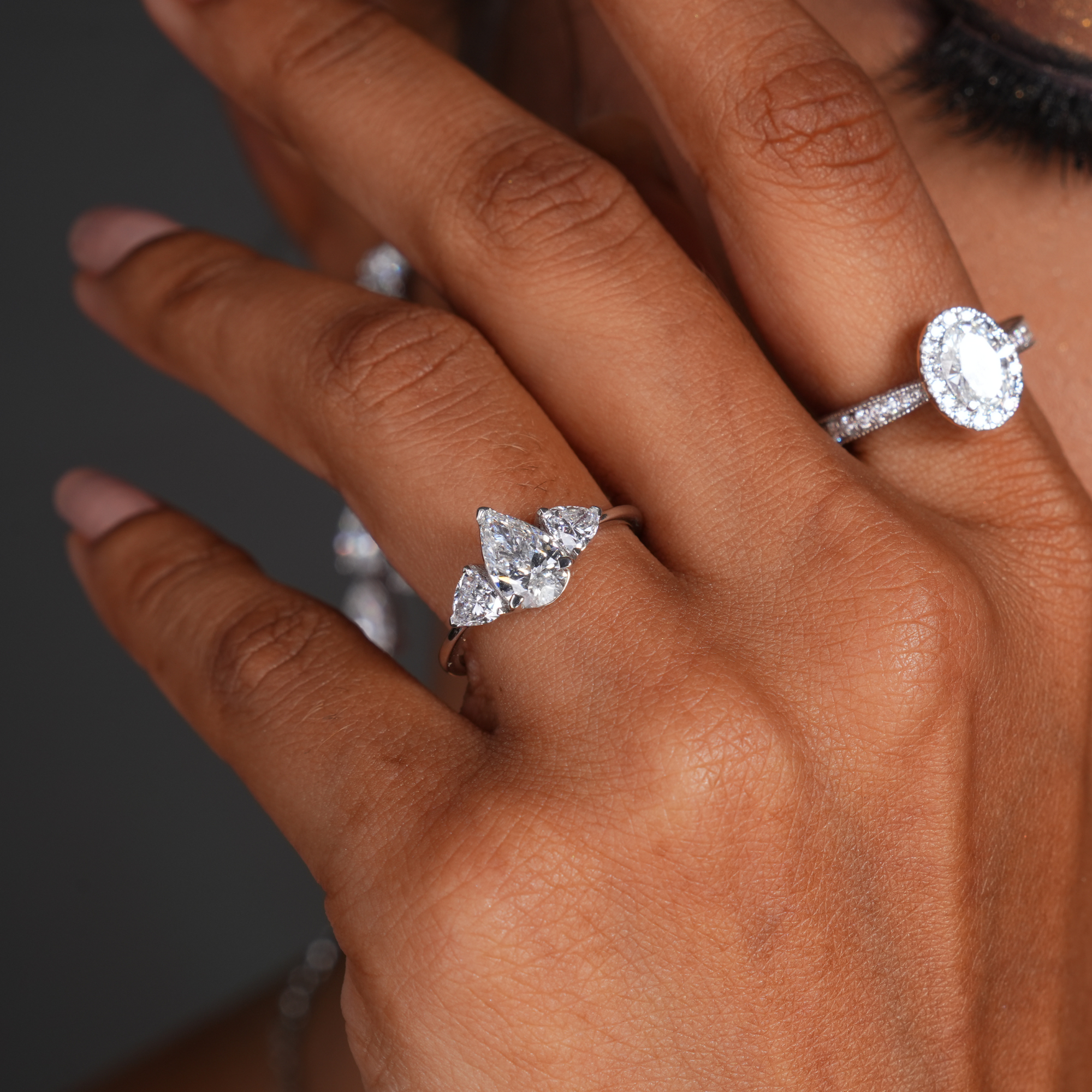 Serene Streak Diamond Engagement Ring