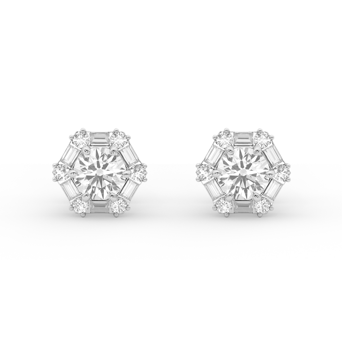 Geneviève Hexa Diamond Studs