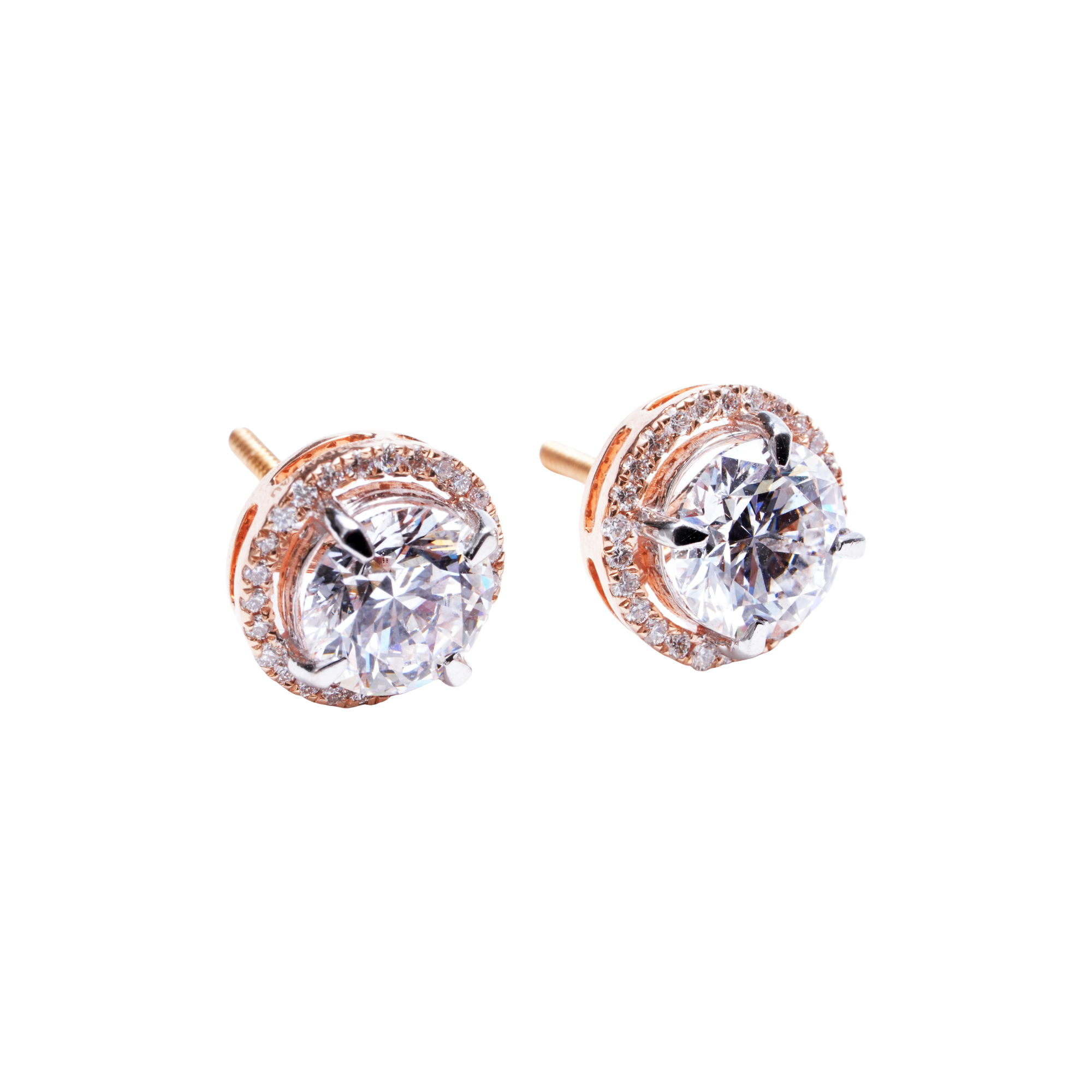 3.25 Carat Ares Noir Halo Diamond Studs