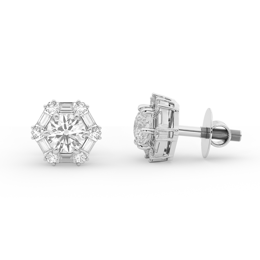 Geneviève Hexa Diamond Studs