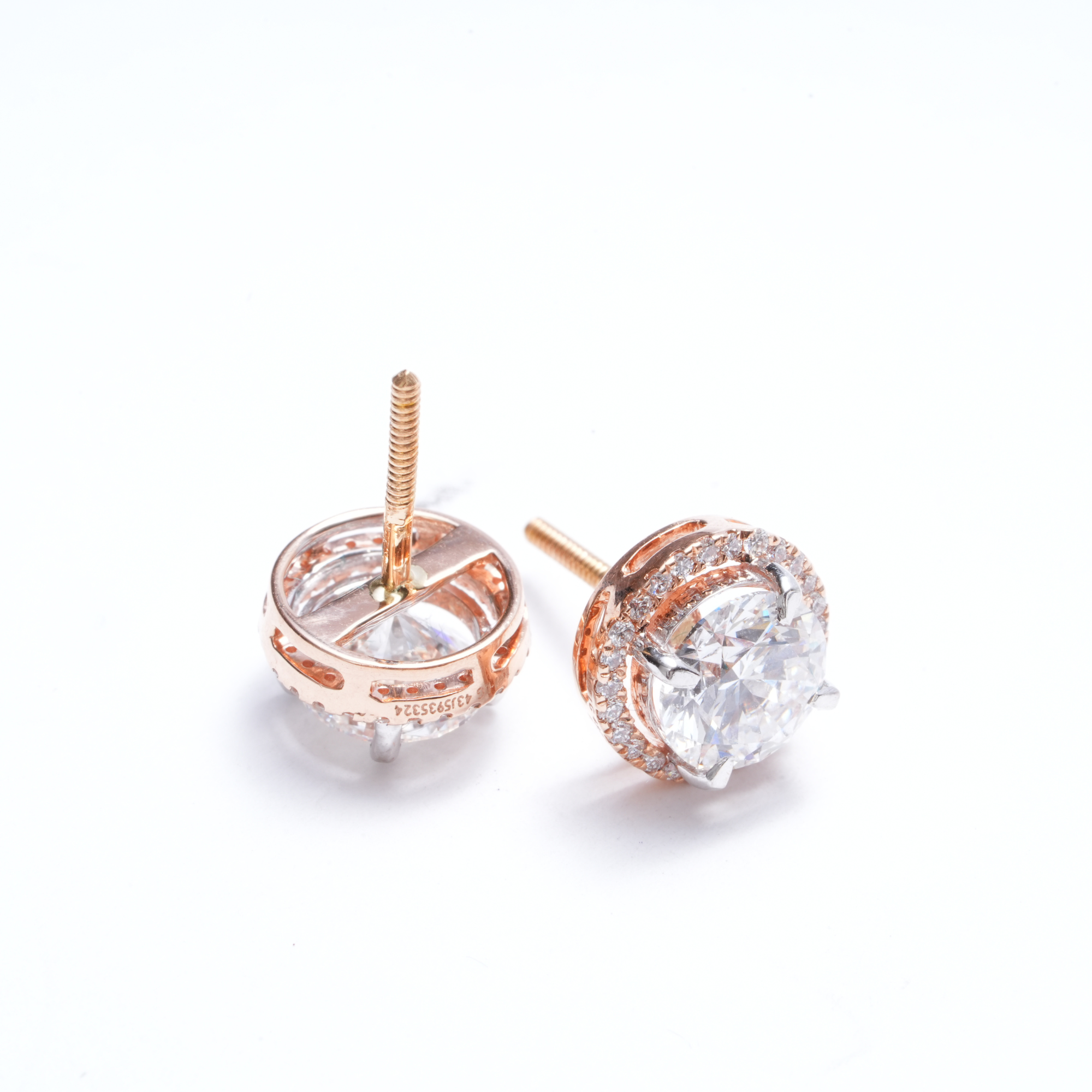 3.25 Carat Ares Noir Halo Diamond Studs