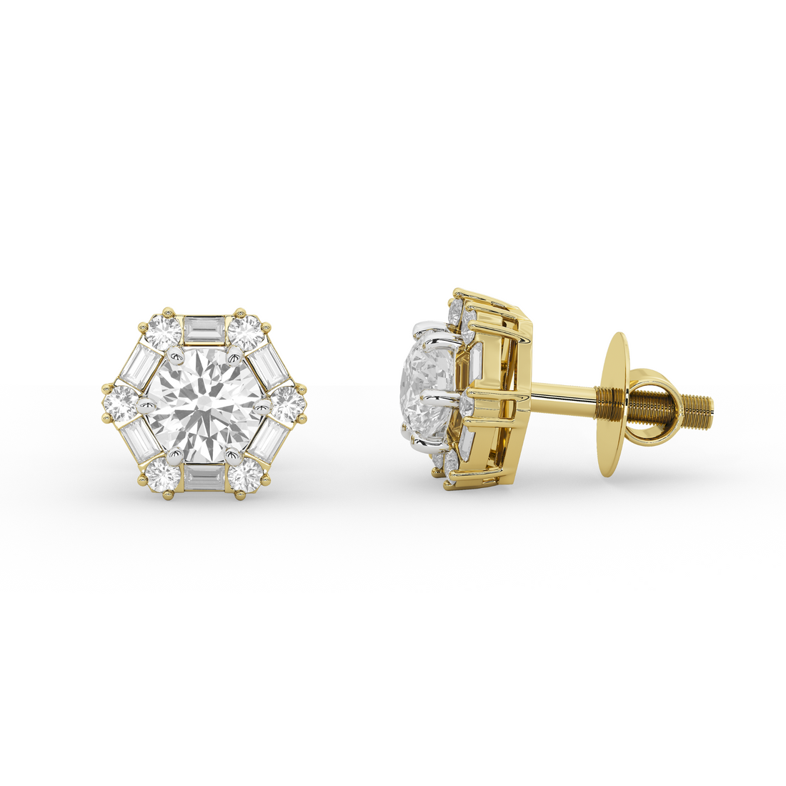 Geneviève Hexa Diamond Studs