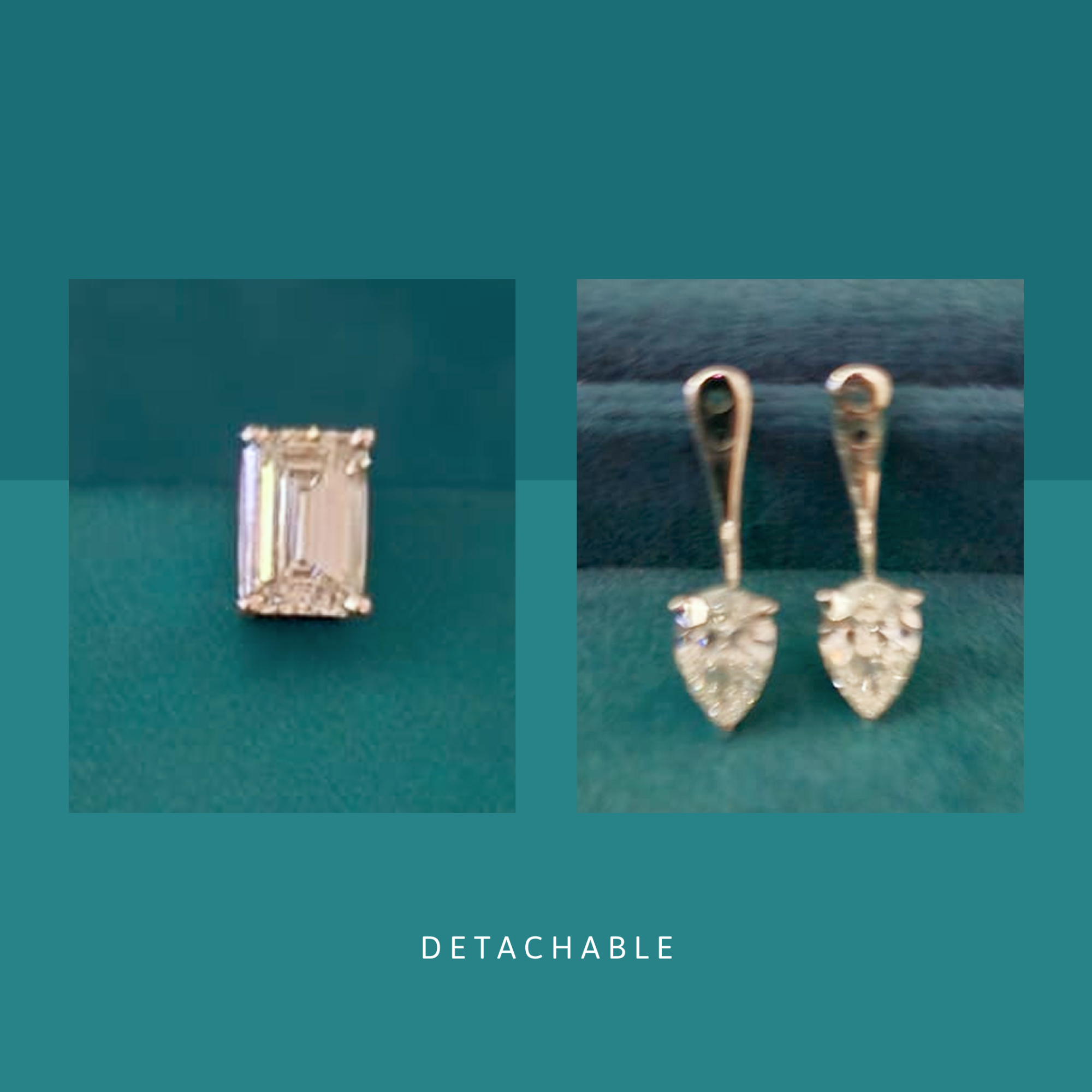 4 Carat Vespera Solitaires with Detachable Pear Jackets