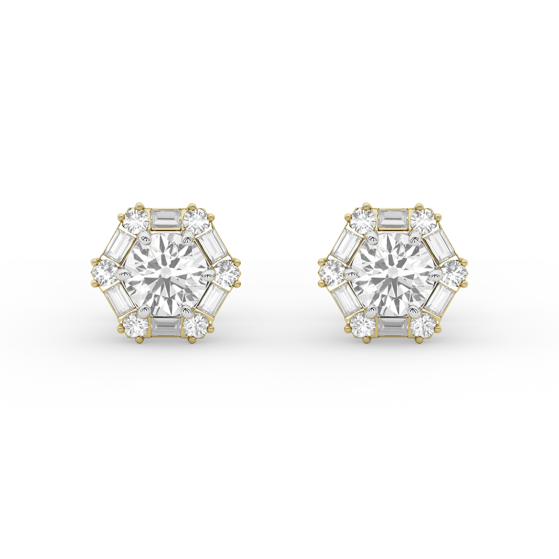 Geneviève Hexa Diamond Studs