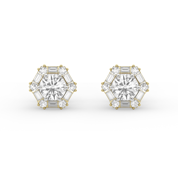 Geneviève Hexa Diamond Studs