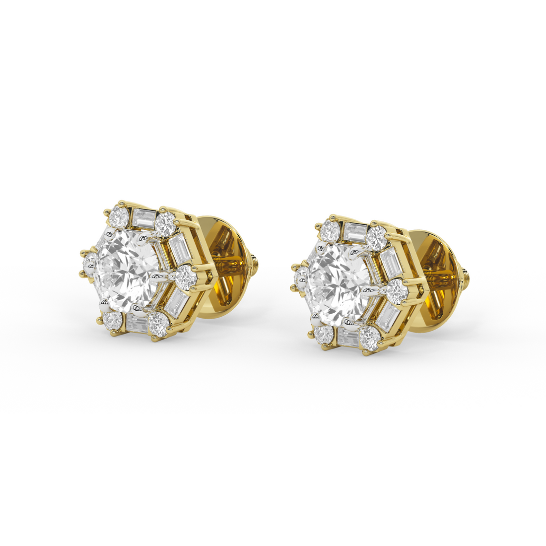 Geneviève Hexa Diamond Studs