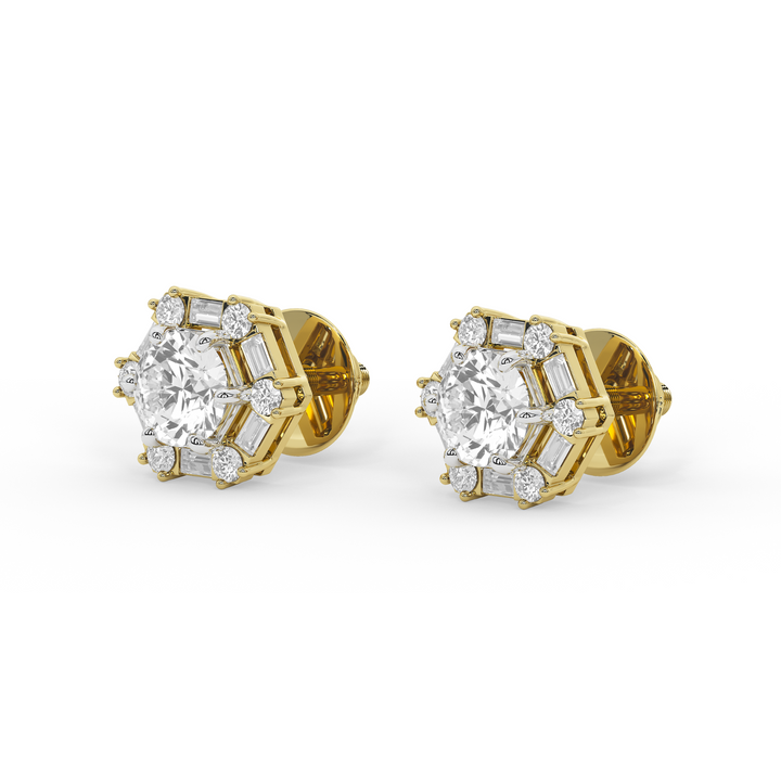 Geneviève Hexa Diamond Studs