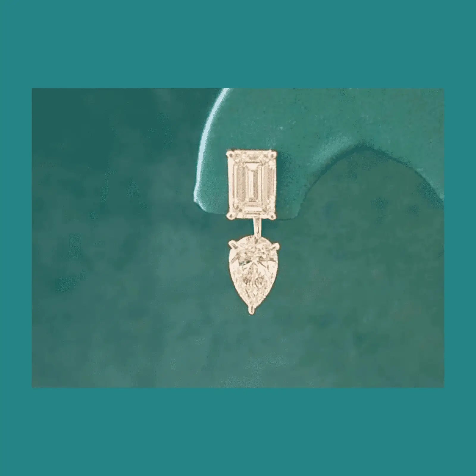 4 Carat Vespera Solitaires with Detachable Pear Jackets