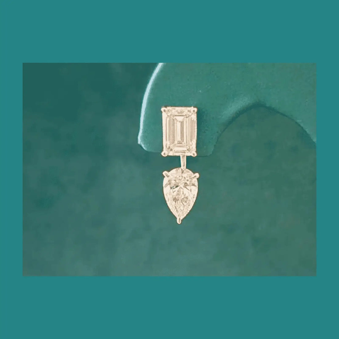 4 Carat Vespera Solitaires with Detachable Pear Jackets