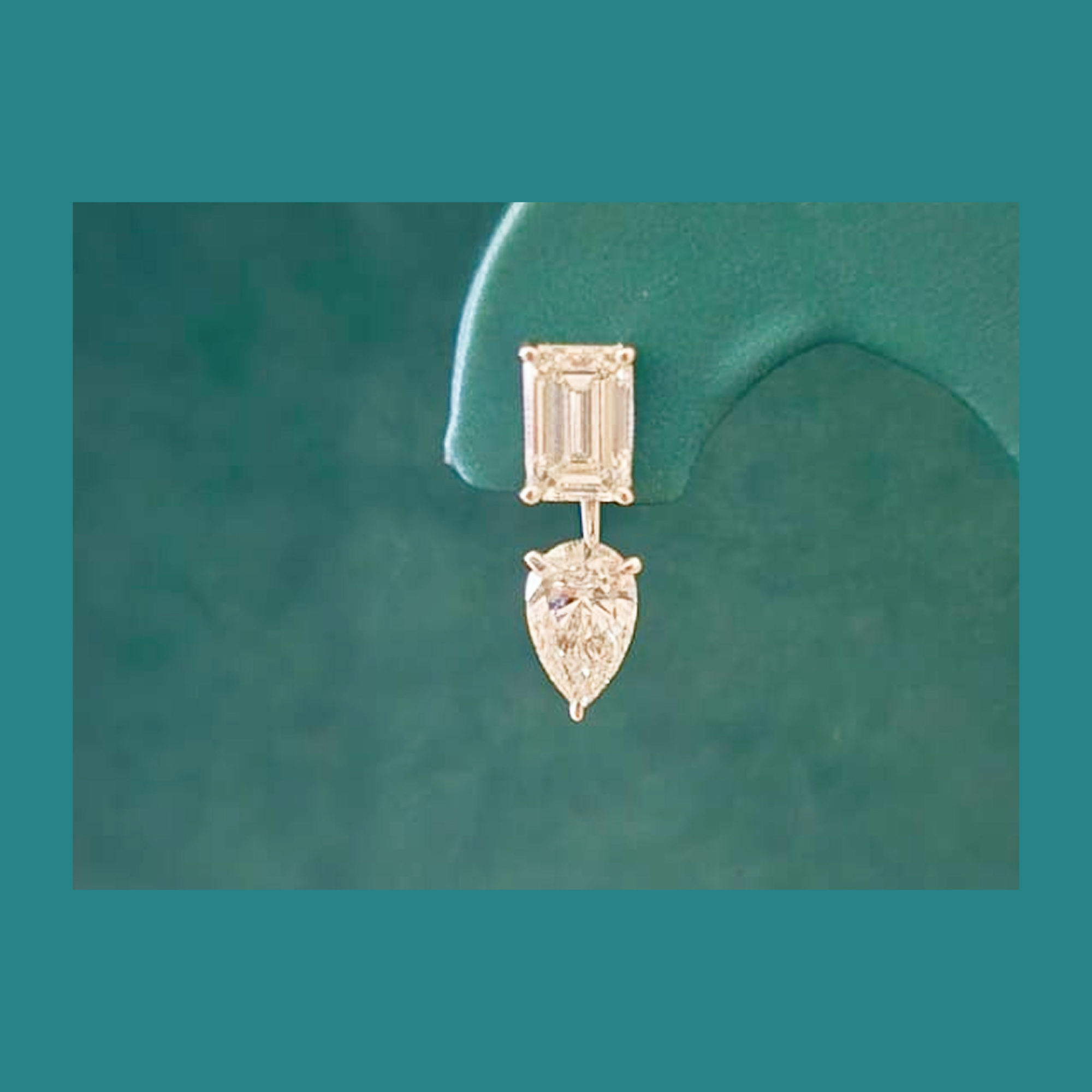 4 Carat Vespera Solitaires with Detachable Pear Jackets