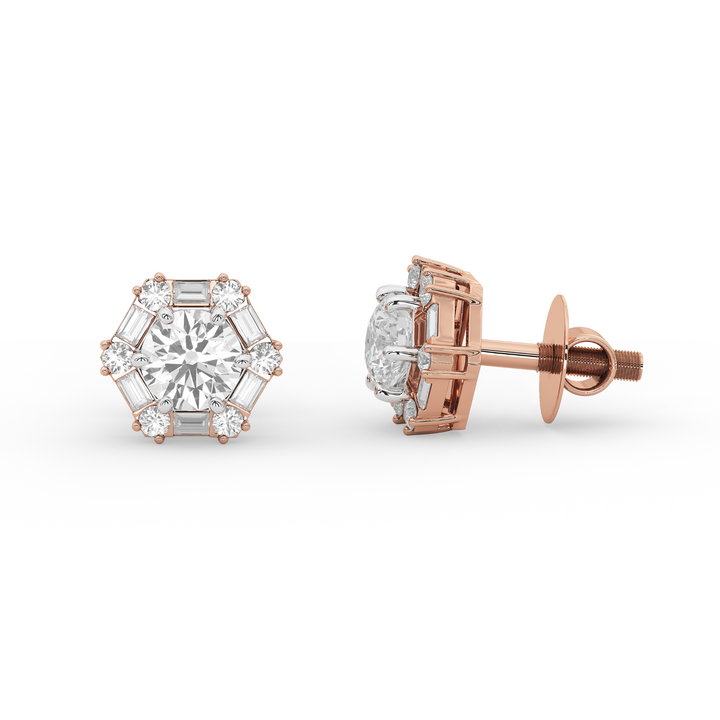 Geneviève Hexa Diamond Studs