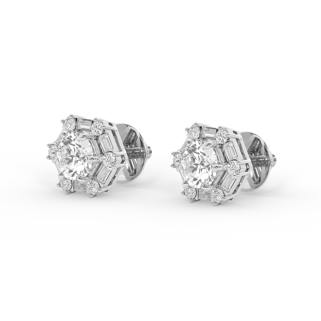 Geneviève Hexa Diamond Studs