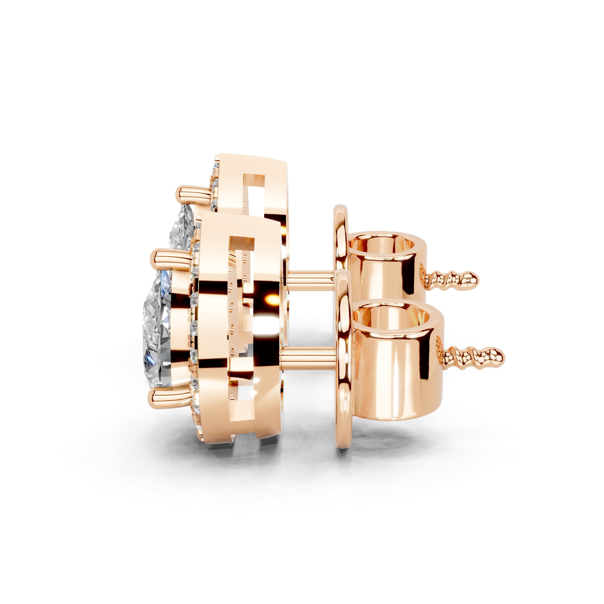 Auerlie Pear Solitaires with detachable Halo Jacket