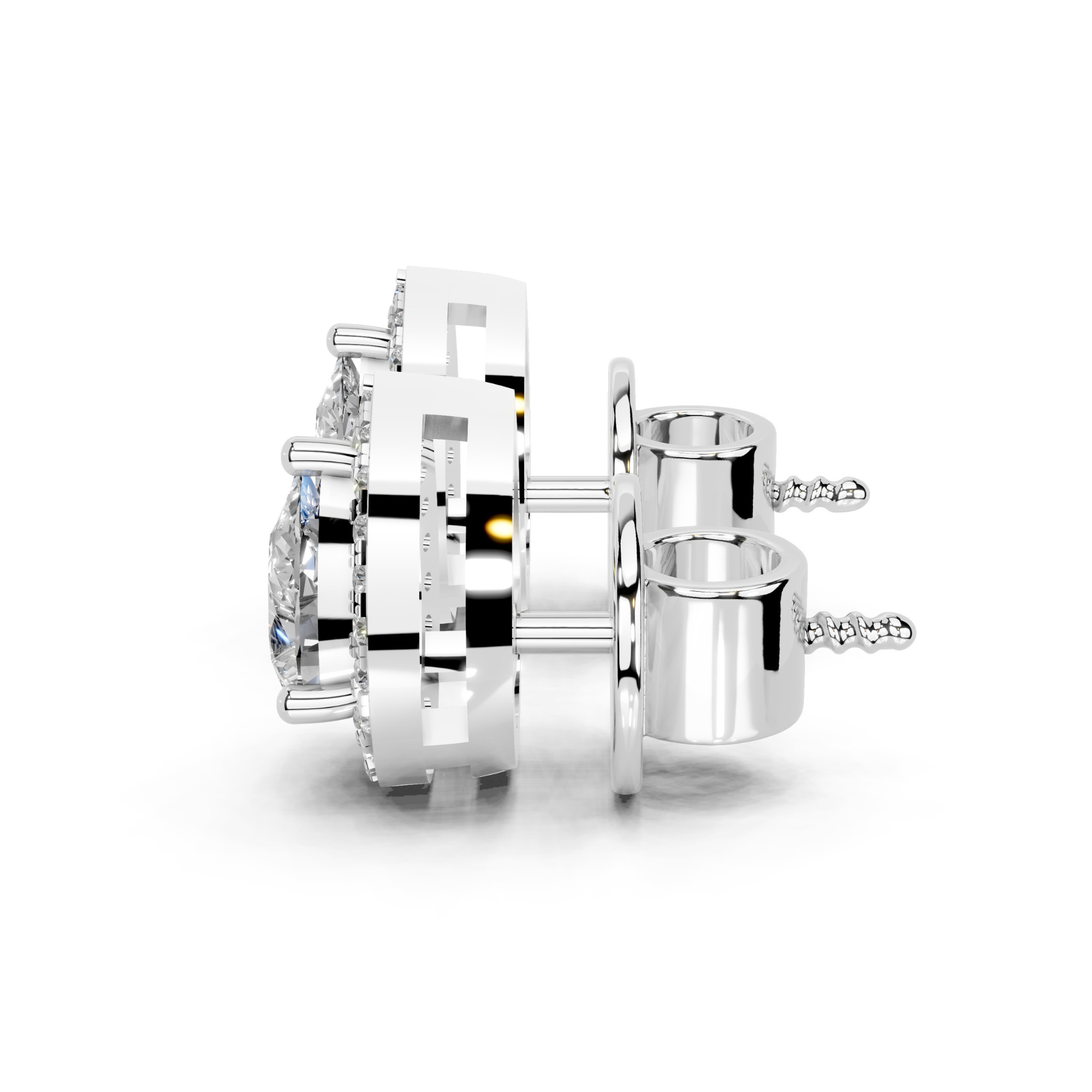 Auerlie Pear Solitaires with detachable Halo Jacket