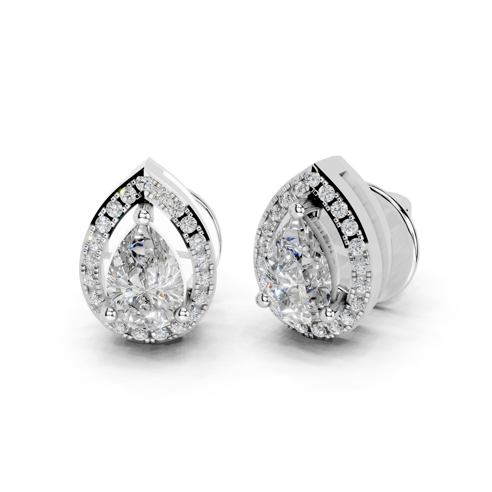 Auerlie Pear Solitaires with detachable Halo Jacket
