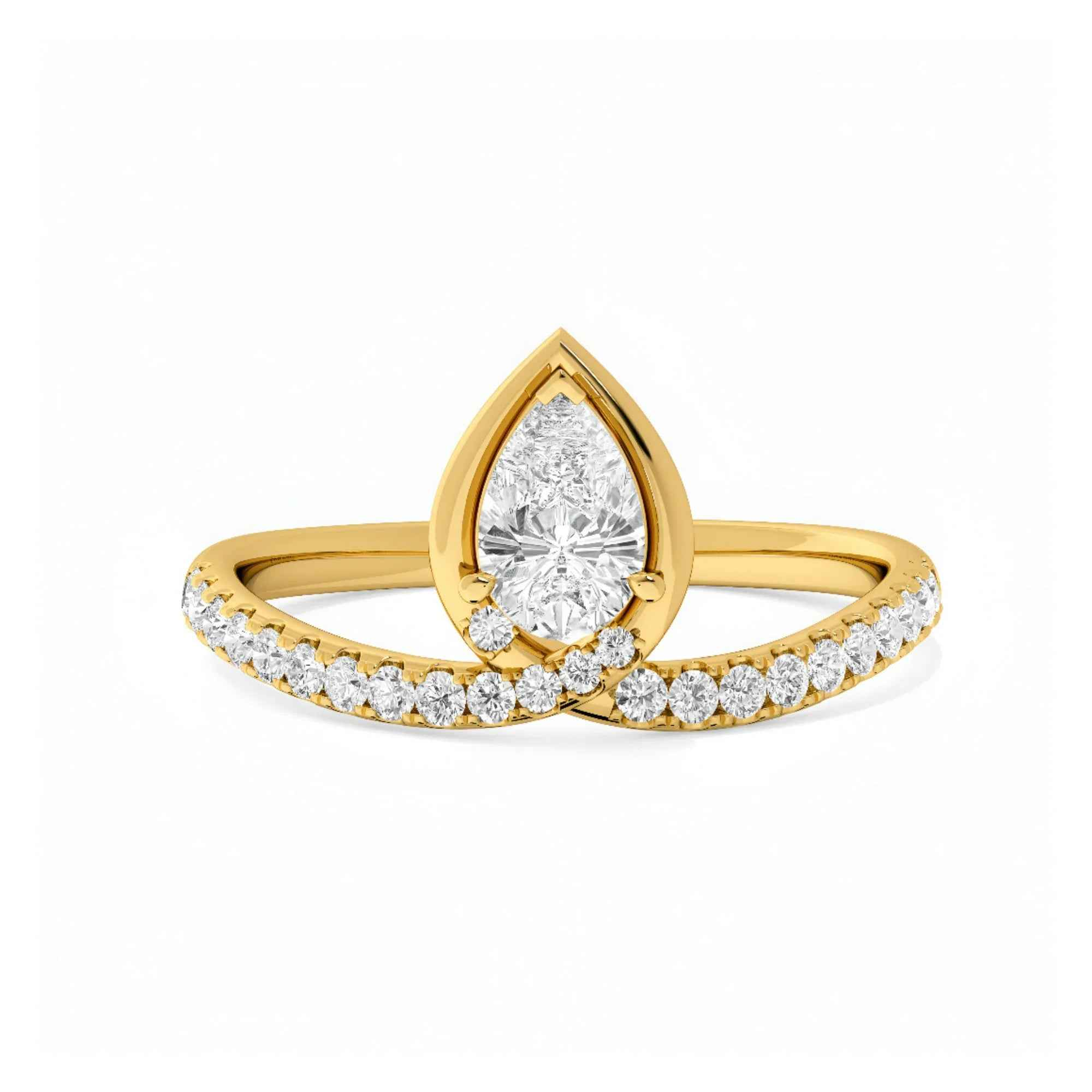 Poised Pear Diamond Ring