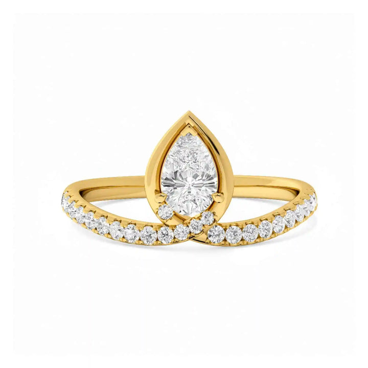 Poised Pear Diamond Ring