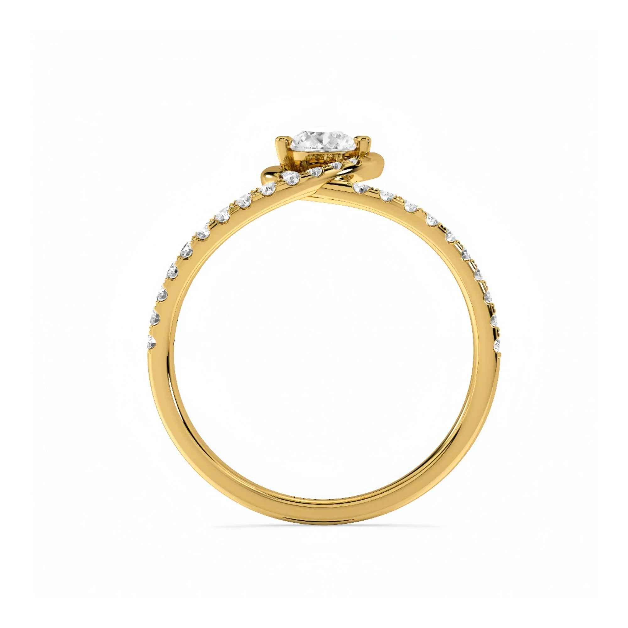 Poised Pear Diamond Ring