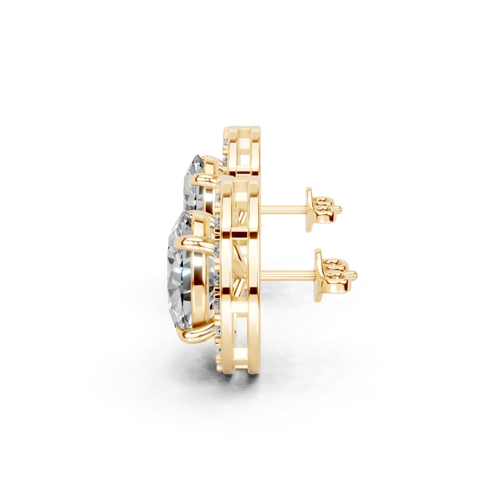 Cynthia Oval Solitaires with detachable Halo Jacket