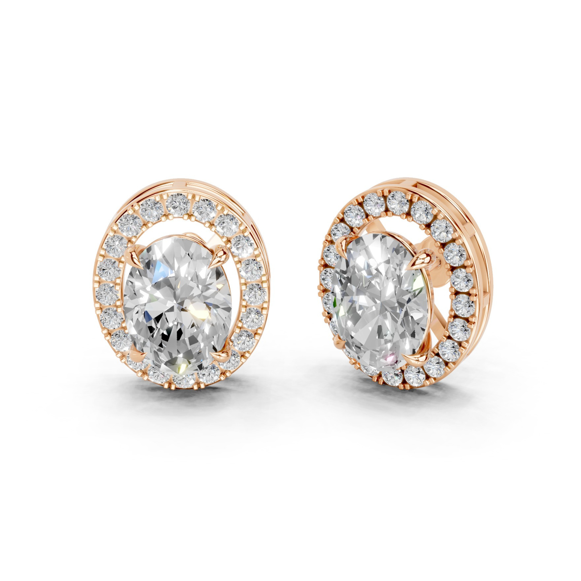 Cynthia Oval Solitaires with detachable Halo Jacket