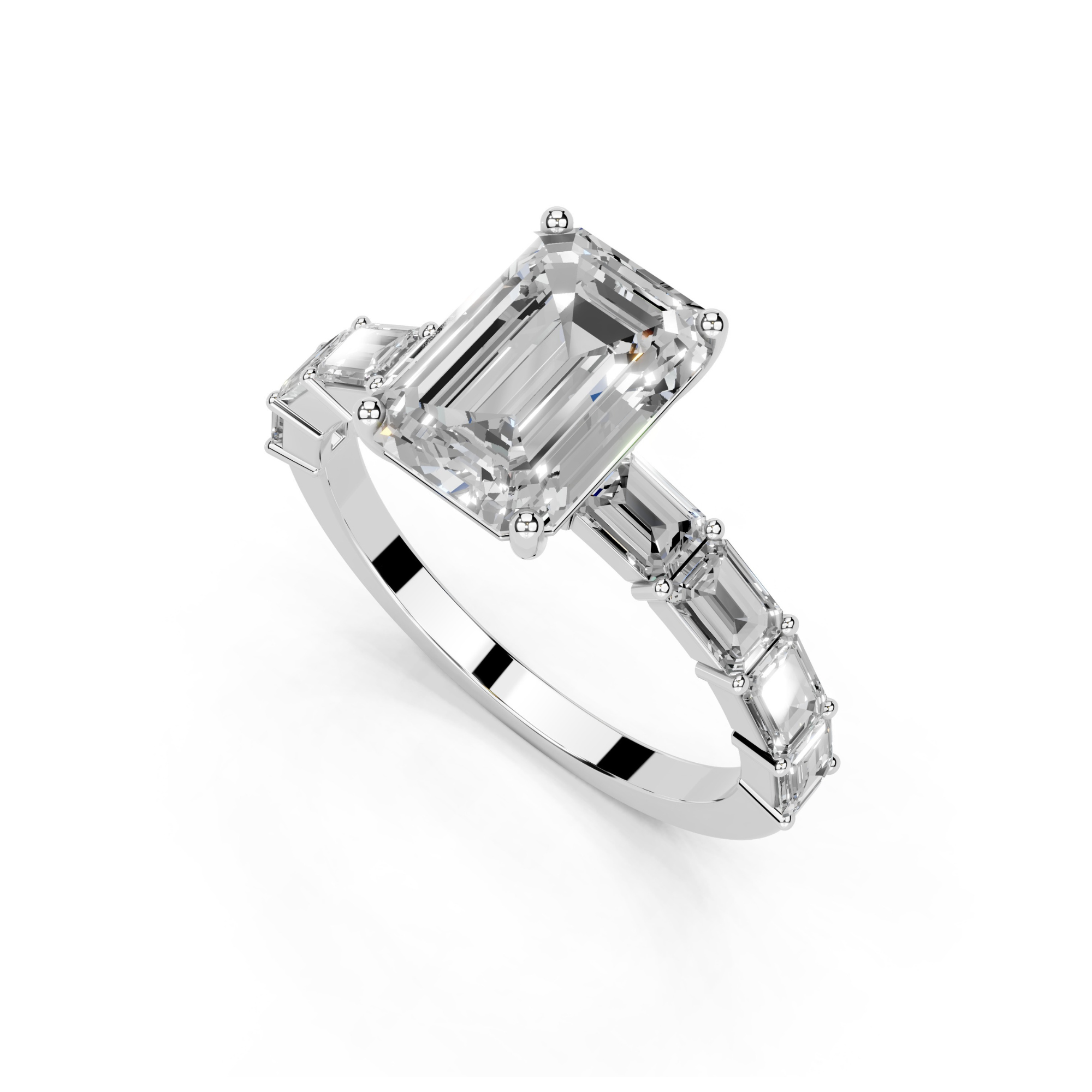 1.8 CT Emerald Cut Engagement Ring