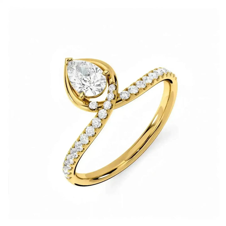 Poised Pear Diamond Ring