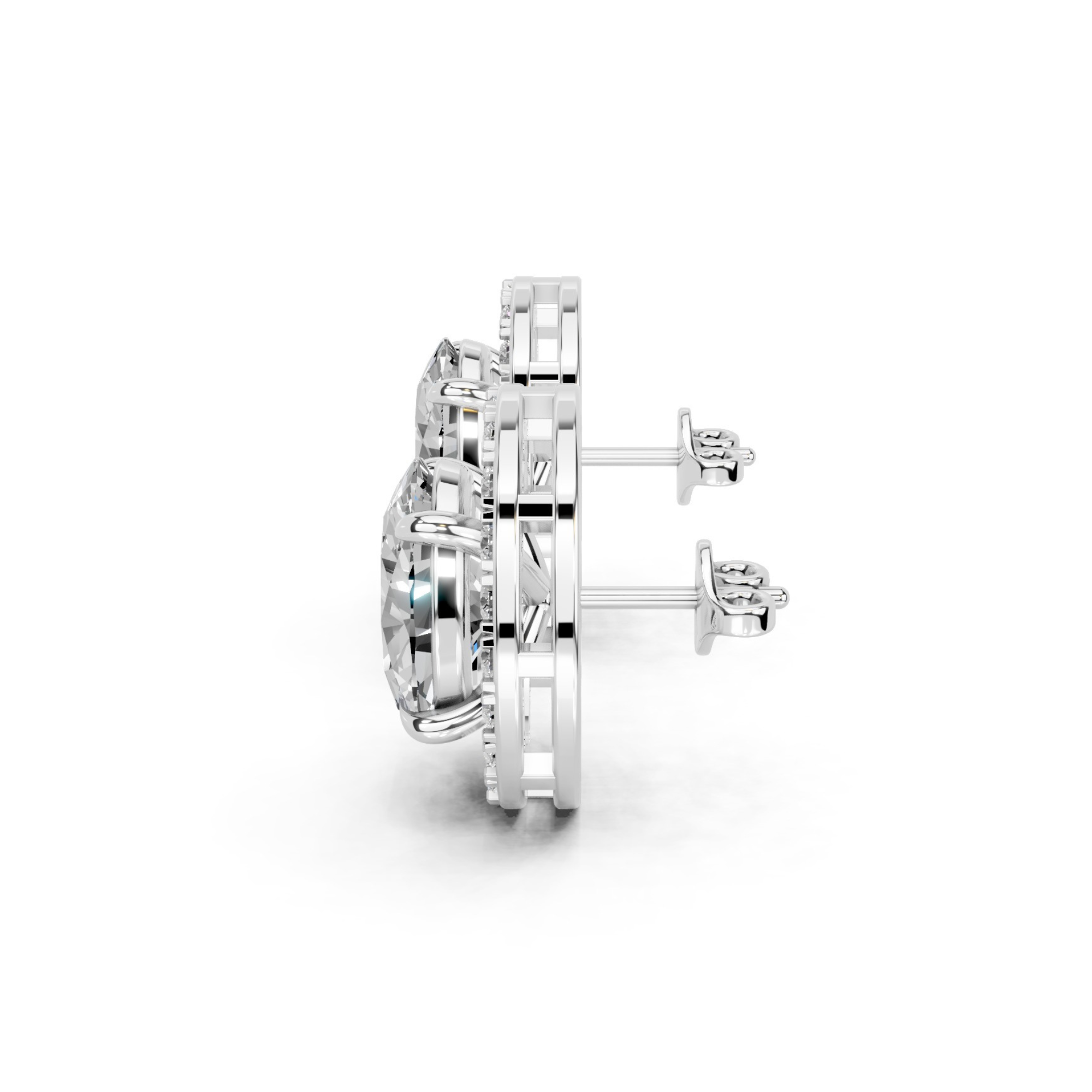 Cynthia Oval Solitaires with detachable Halo Jacket