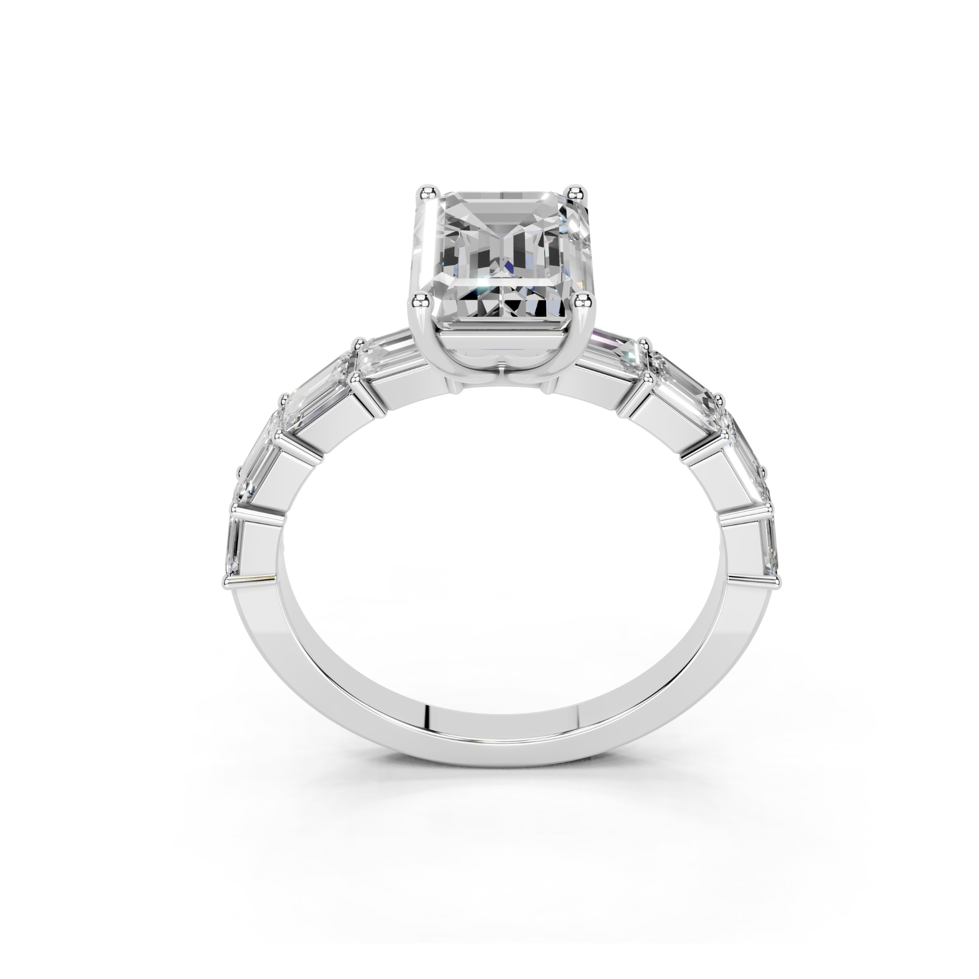 1.8 CT Emerald Cut Engagement Ring