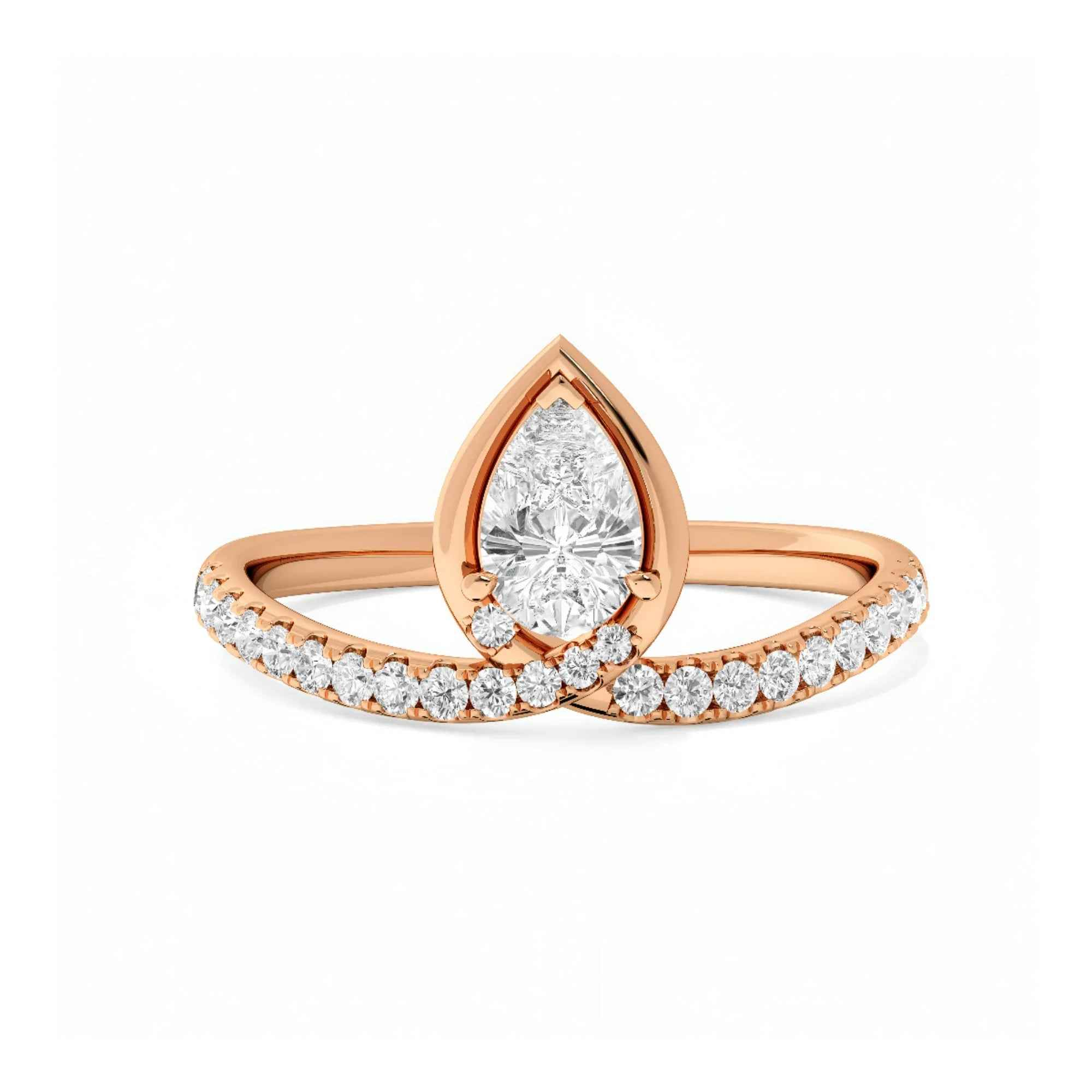Poised Pear Diamond Ring
