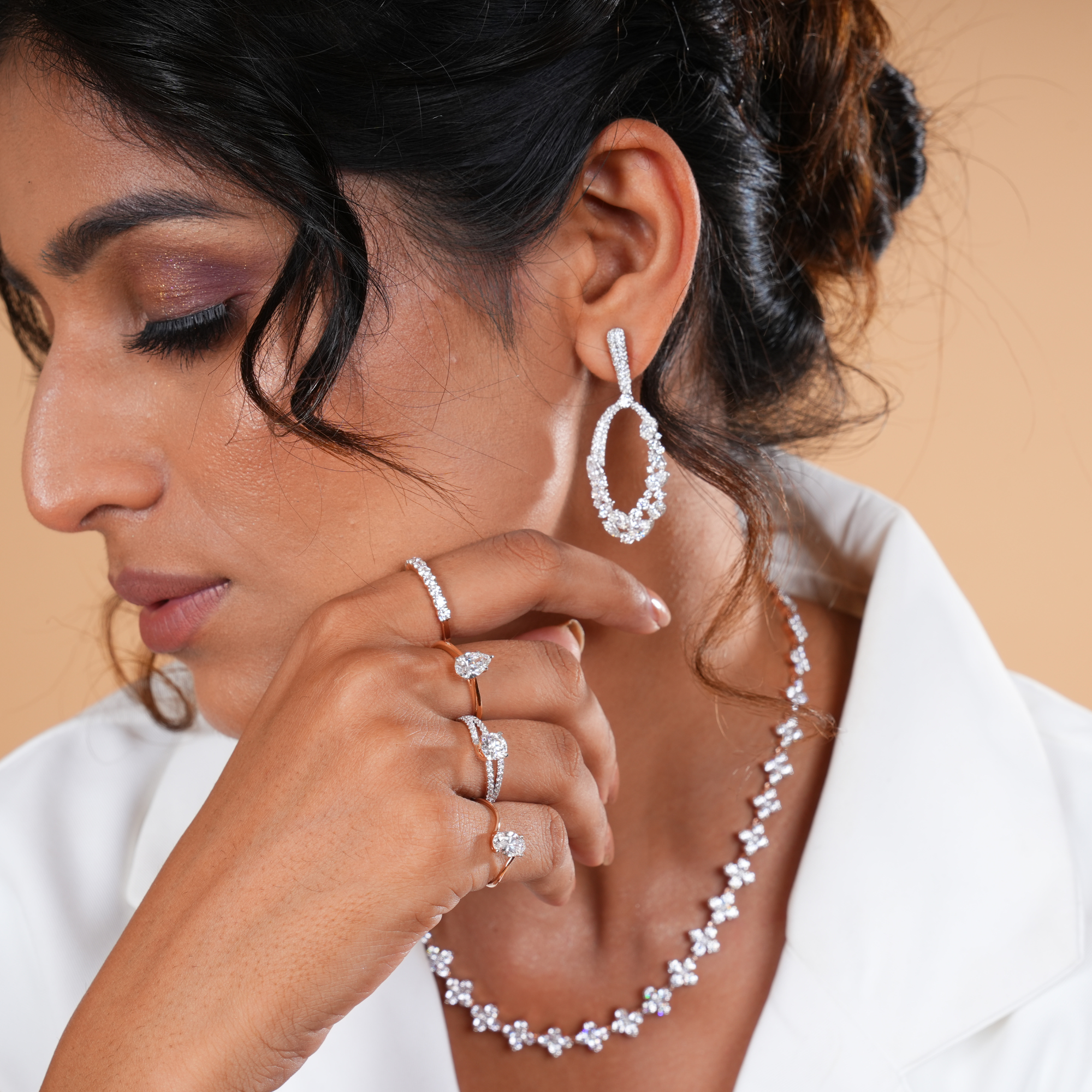 6 CT Nova Fleur Diamond Danglers