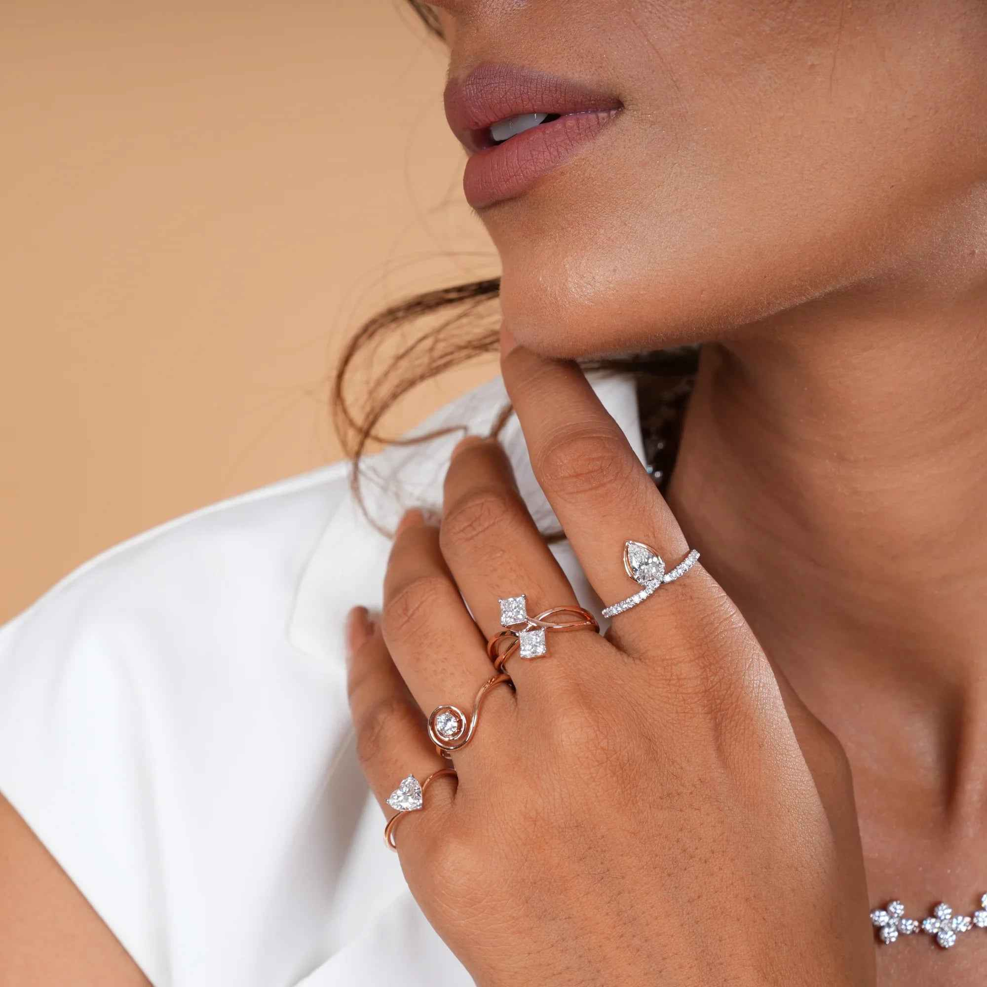 Poised Pear Diamond Ring