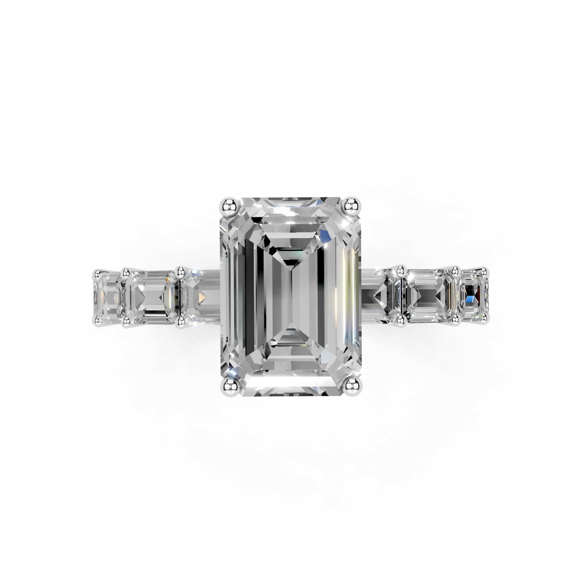 1.8 CT Emerald Cut Engagement Ring
