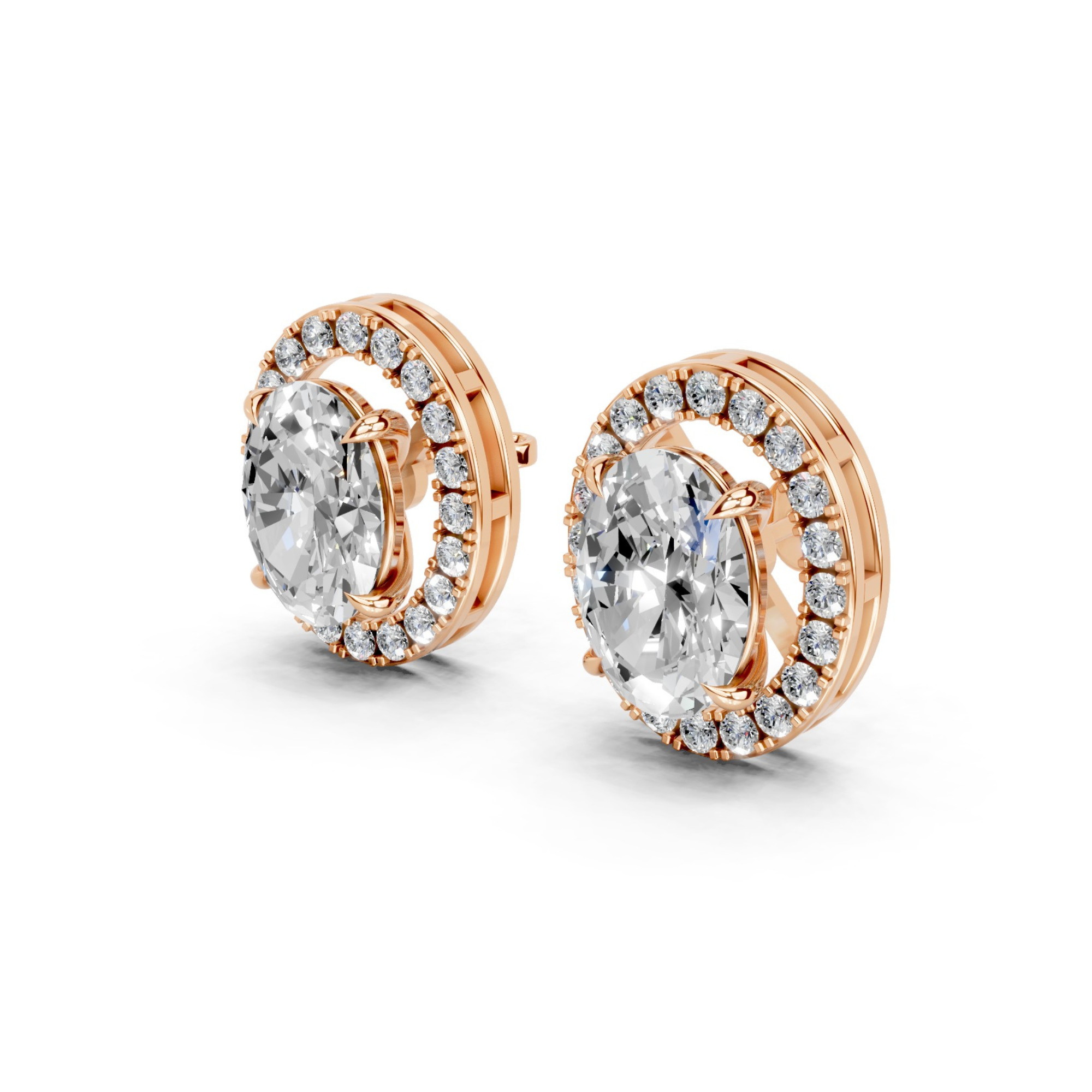 Cynthia Oval Solitaires with detachable Halo Jacket