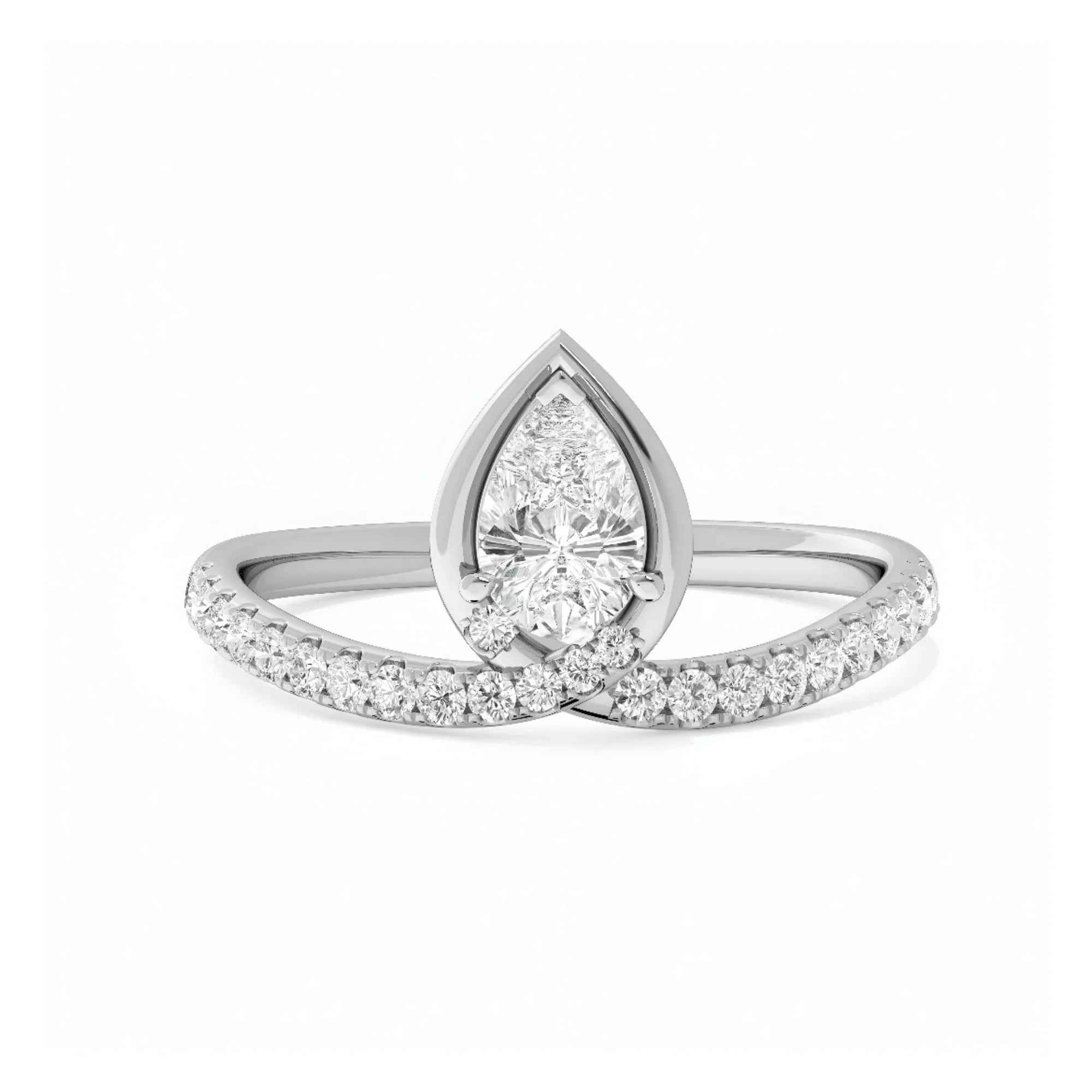 Poised Pear Diamond Ring
