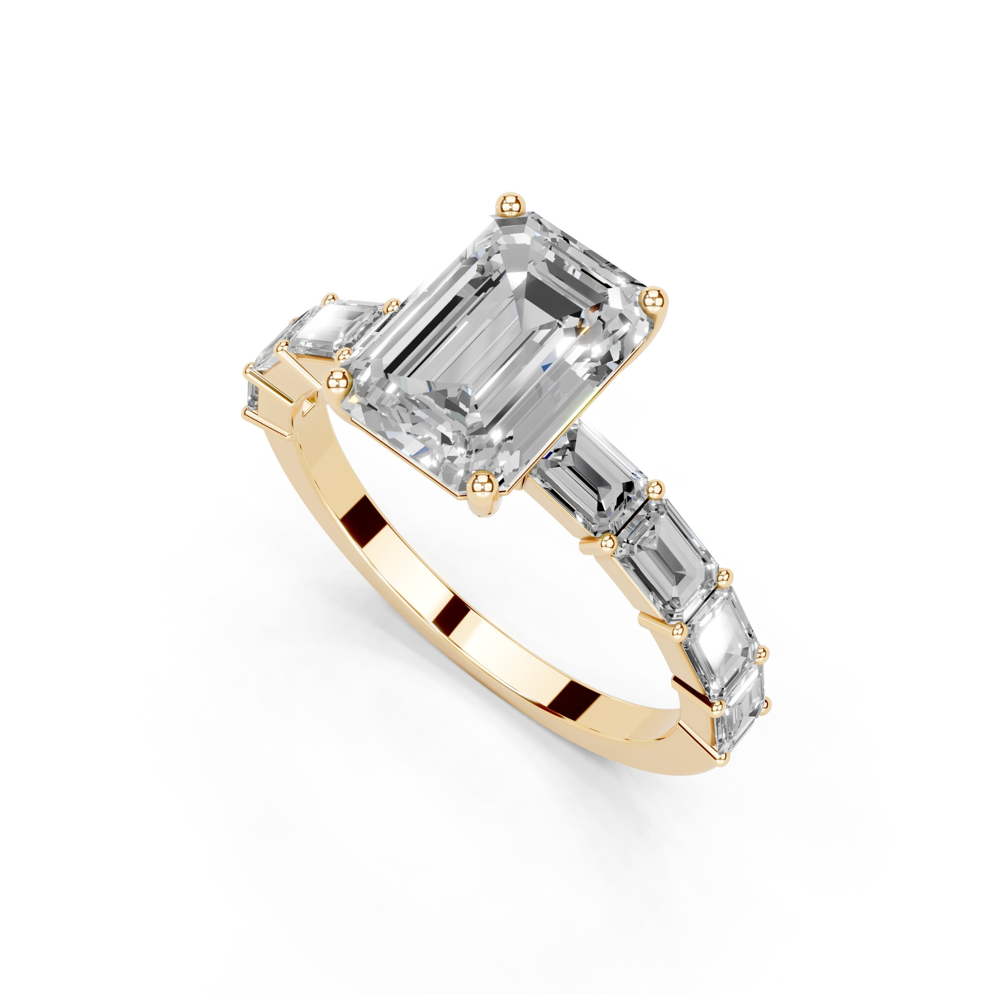 1.8 CT Emerald Cut Engagement Ring