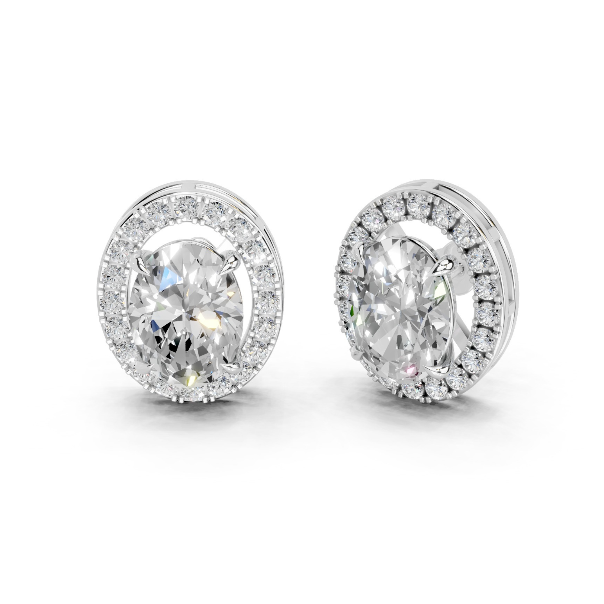 Cynthia Oval Solitaires with detachable Halo Jacket