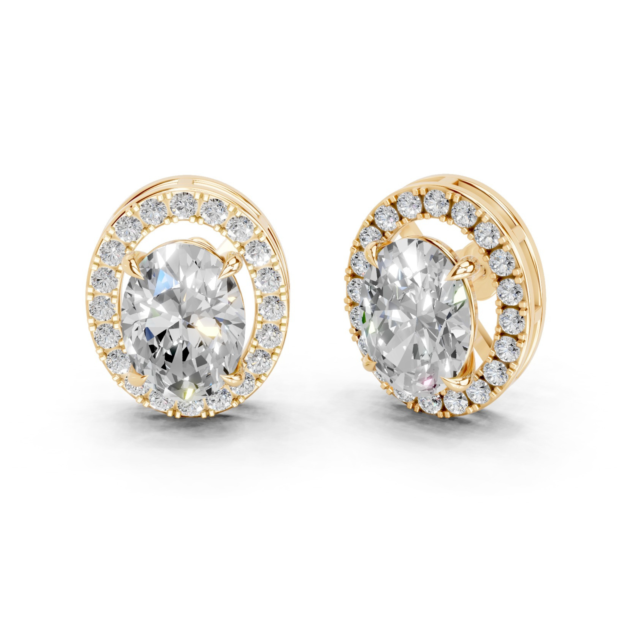 Cynthia Oval Solitaires with detachable Halo Jacket