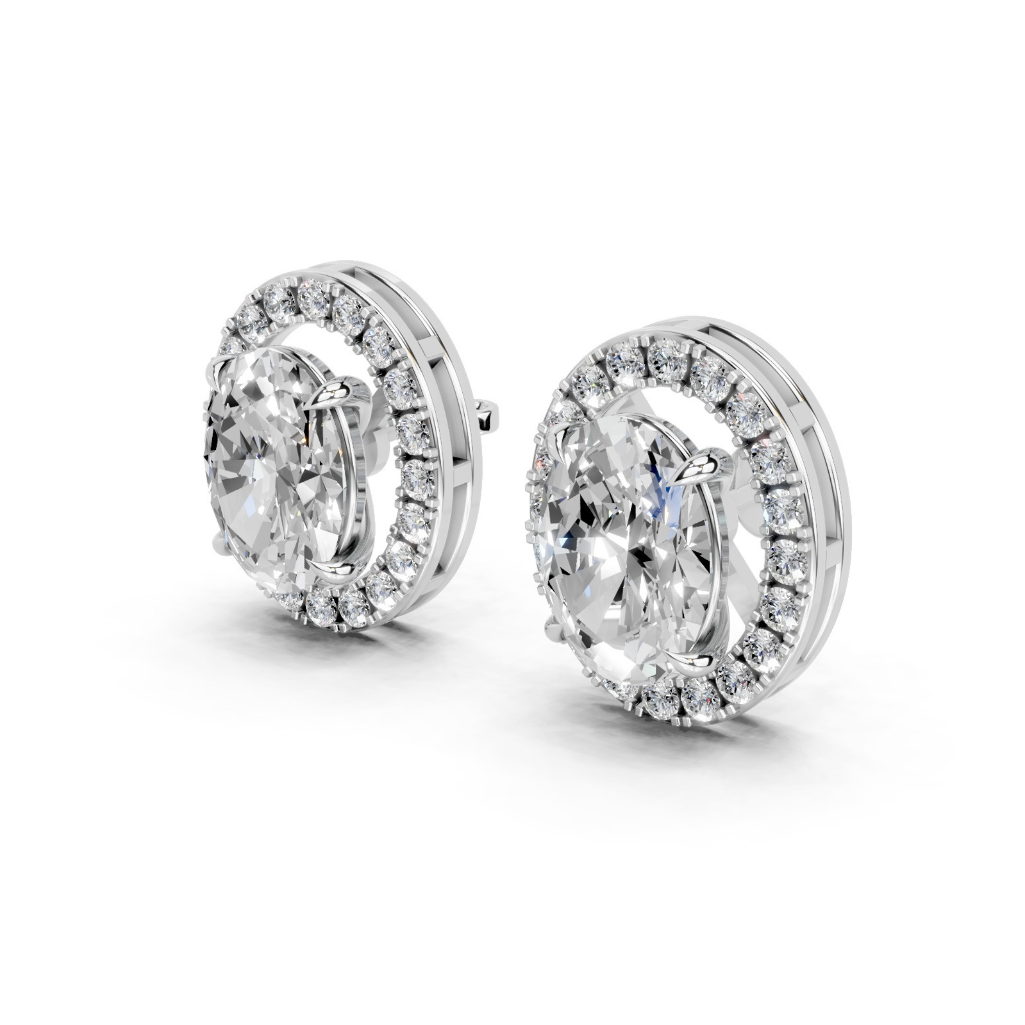 Cynthia Oval Solitaires with detachable Halo Jacket