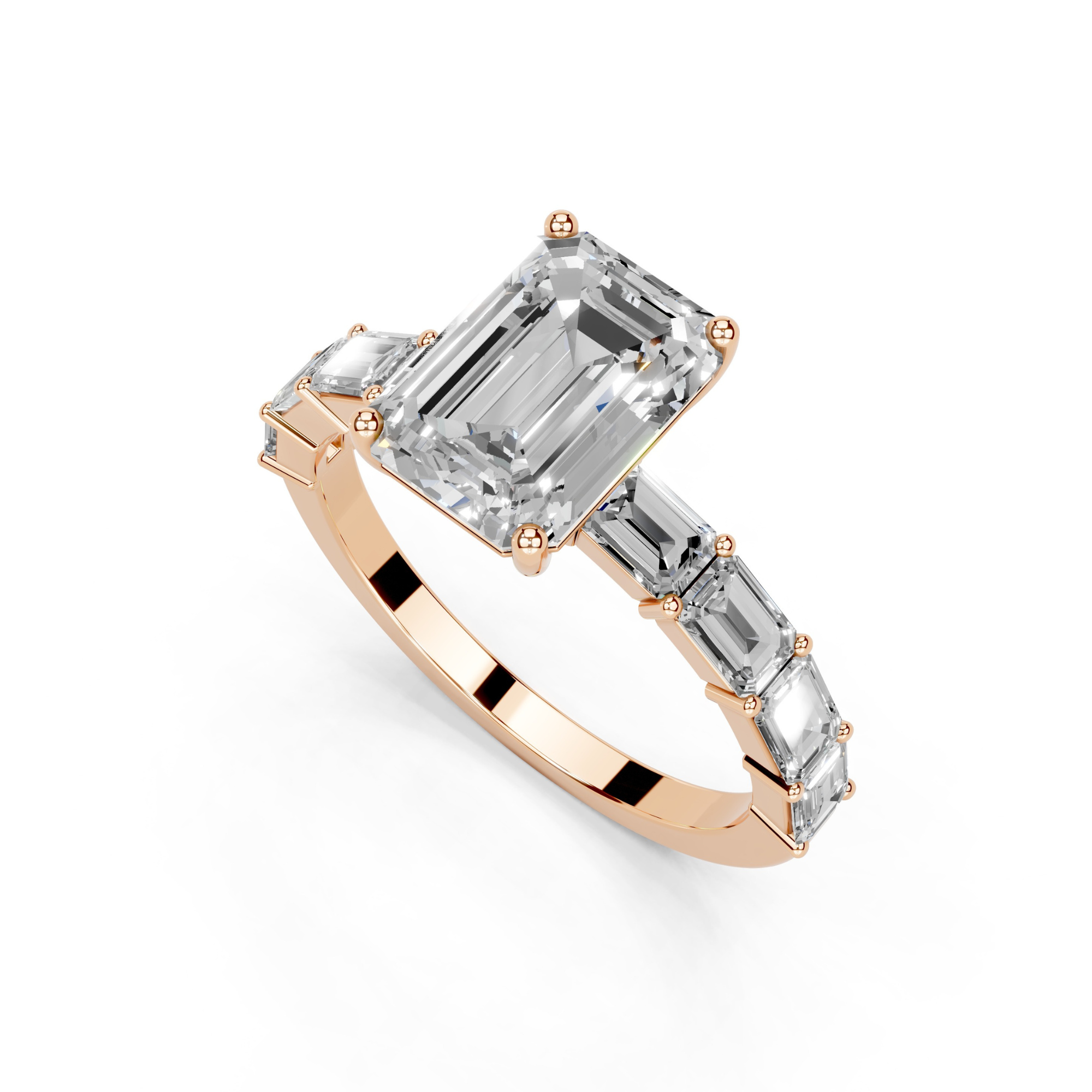 1.8 CT Emerald Cut Engagement Ring