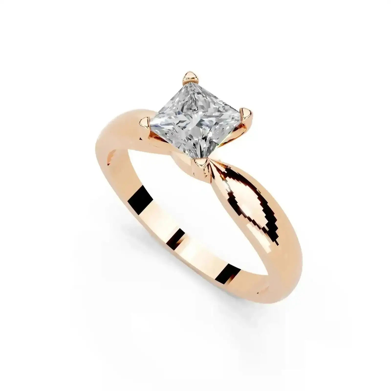 50 Cent Princess Cut Solitaire Ring