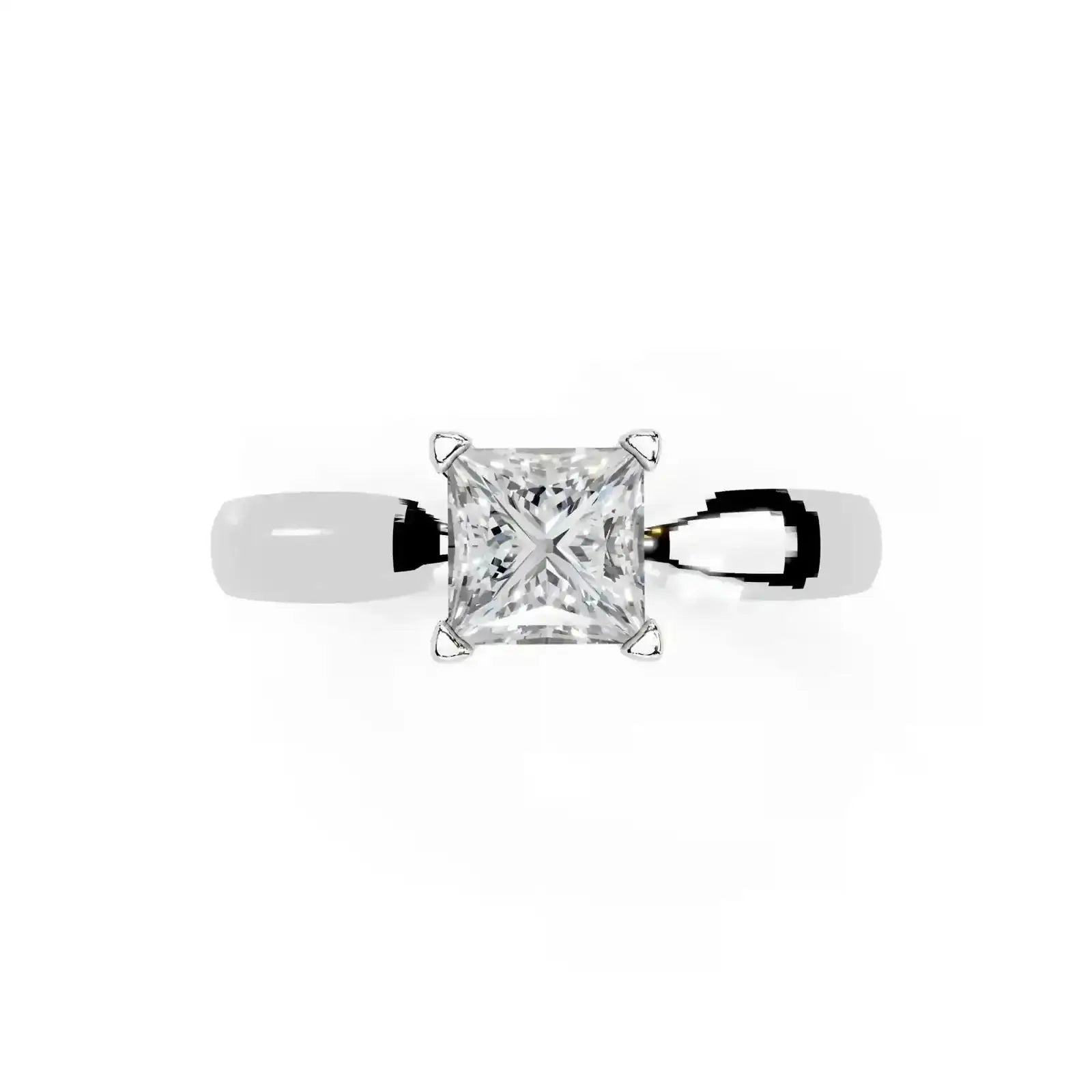 50 Cent Princess Cut Solitaire Ring