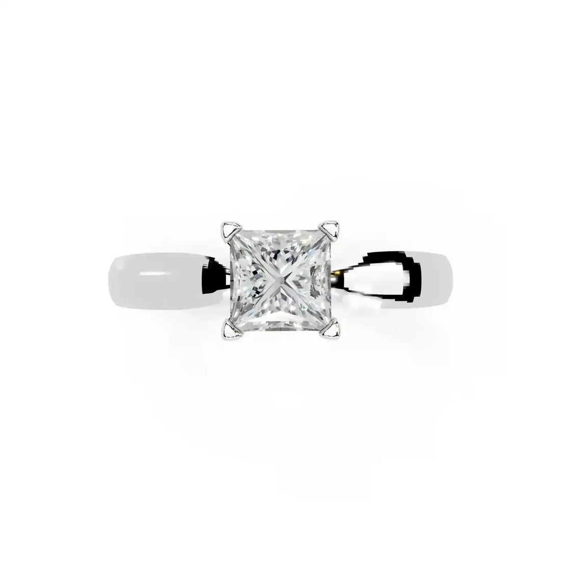 50 Cent Princess Cut Solitaire Ring