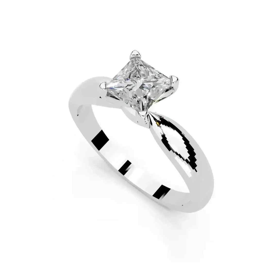 50 Cent Princess Cut Solitaire Ring