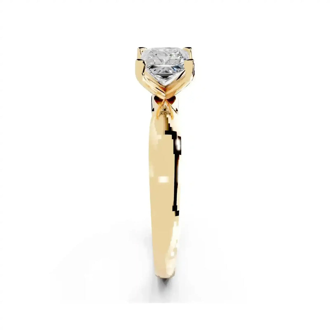 50 Cent Princess Cut Solitaire Ring