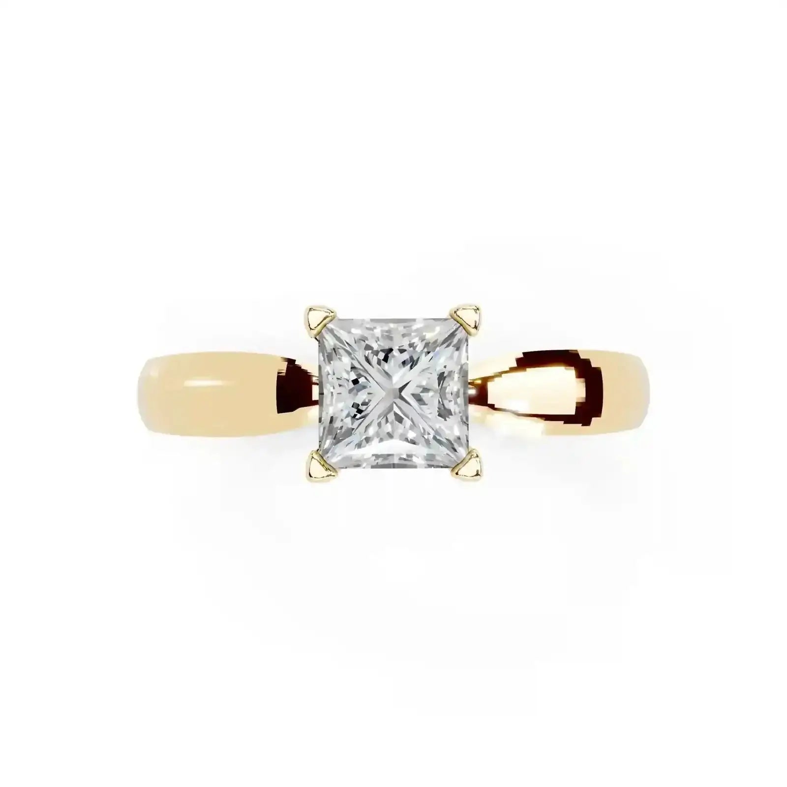 50 Cent Princess Cut Solitaire Ring