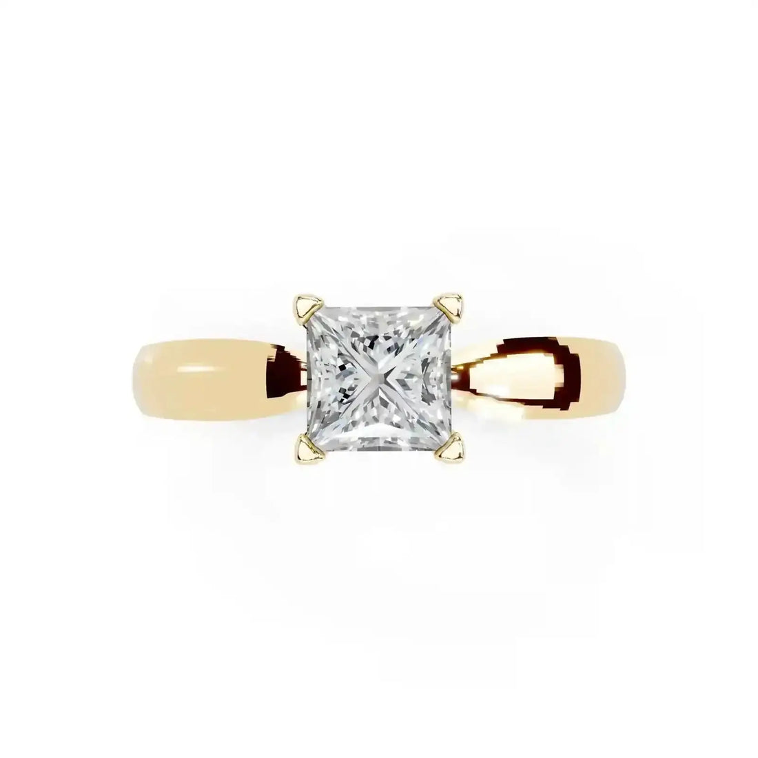 50 Cent Princess Cut Solitaire Ring