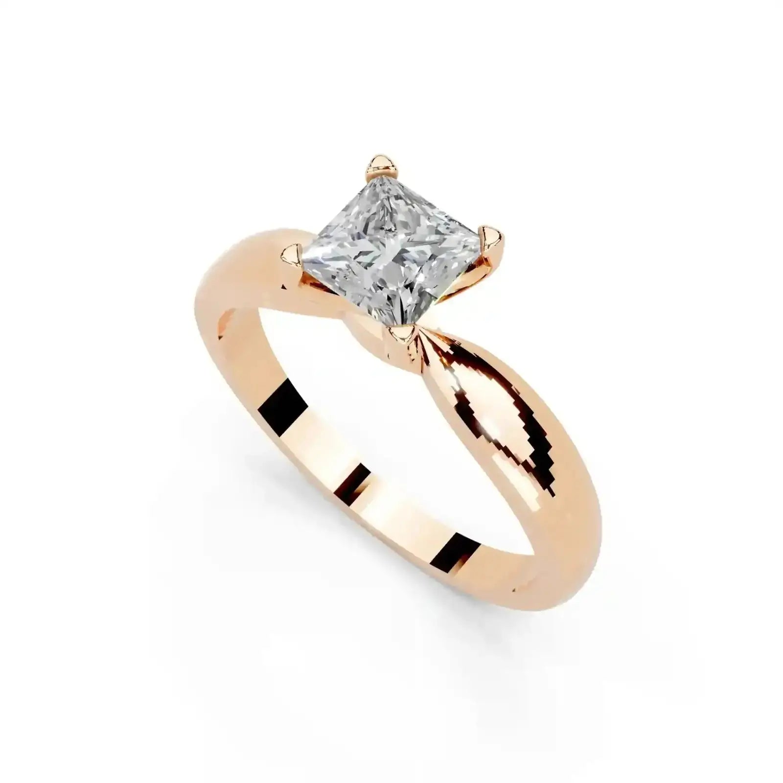 50 Cent Princess Cut Solitaire Ring